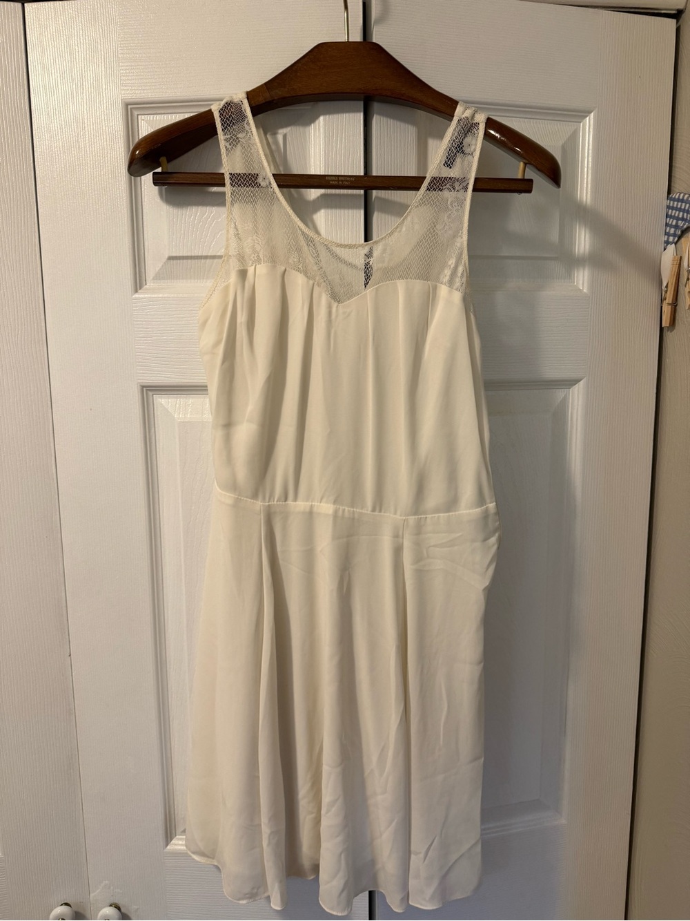 Express Cream Lace-Detail Mini Dress